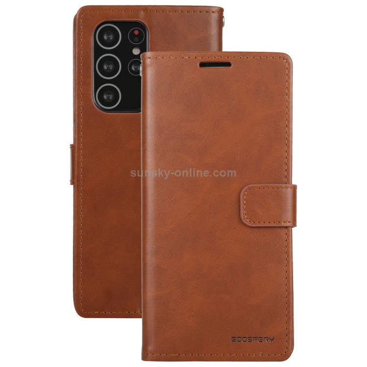 For Samsung Galaxy S21 Ultra 5G GOOSPERY BLUE MOON Crazy Horse Texture Horizontal Flip Leather Case With Bracket & Card Slot & Wallet(Brown) For Samsung Galaxy S21 Ultra 5G GOOSPERY BLUE MOON Crazy Horse Texture Horizontal Flip Leather Case With Bracket & Card Slot & Wallet(Brown)