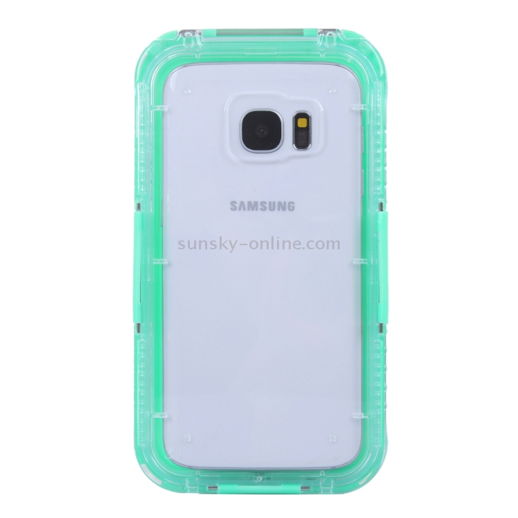 For Galaxy S7 Edge / G935 IPX8 Plastic + Silicone Transparent Waterproof Protective Case with Lanyard(Green) For Galaxy S7 Edge / G935 IPX8 Plastic + Silicone Transparent Waterproof Protective Case with Lanyard(Green)