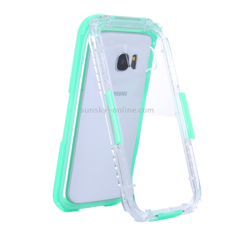 For Galaxy S7 Edge / G935 IPX8 Plastic + Silicone Transparent Waterproof Protective Case with Lanyard(Green) For Galaxy S7 Edge / G935 IPX8 Plastic + Silicone Transparent Waterproof Protective Case with Lanyard(Green)