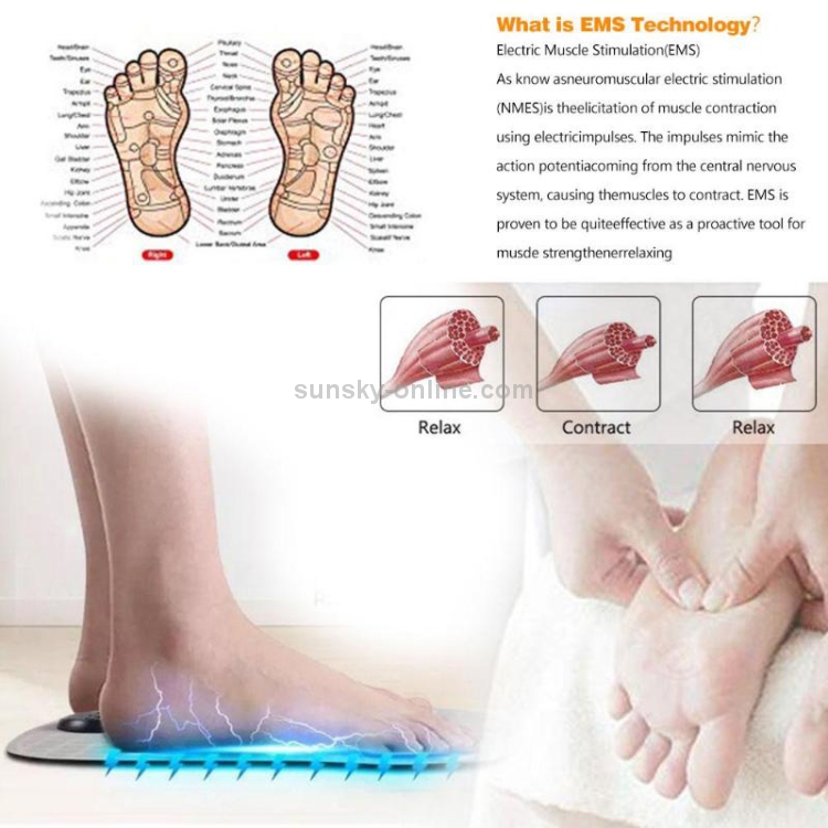 EMS Micro-current Smart Foot Pad Foot Massage Physical Therapy (Battery Version) - 4