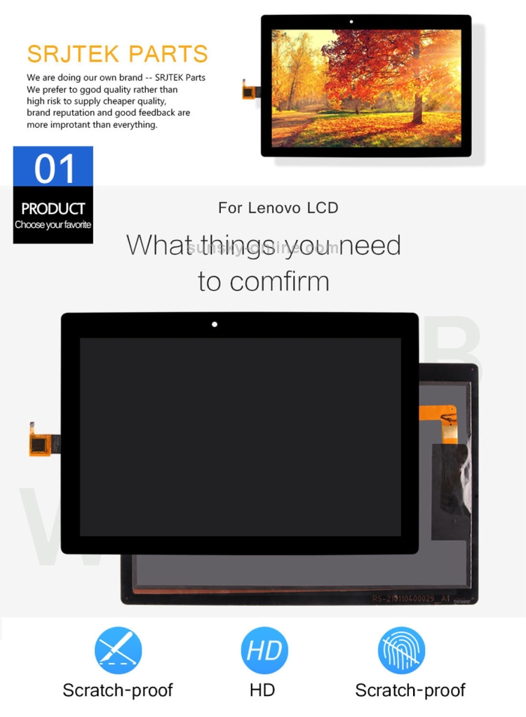 Touch Digitizer+LCD display For Lenovo M10 Plus 10.3 TB-X606 TB-X606F TB-X606N