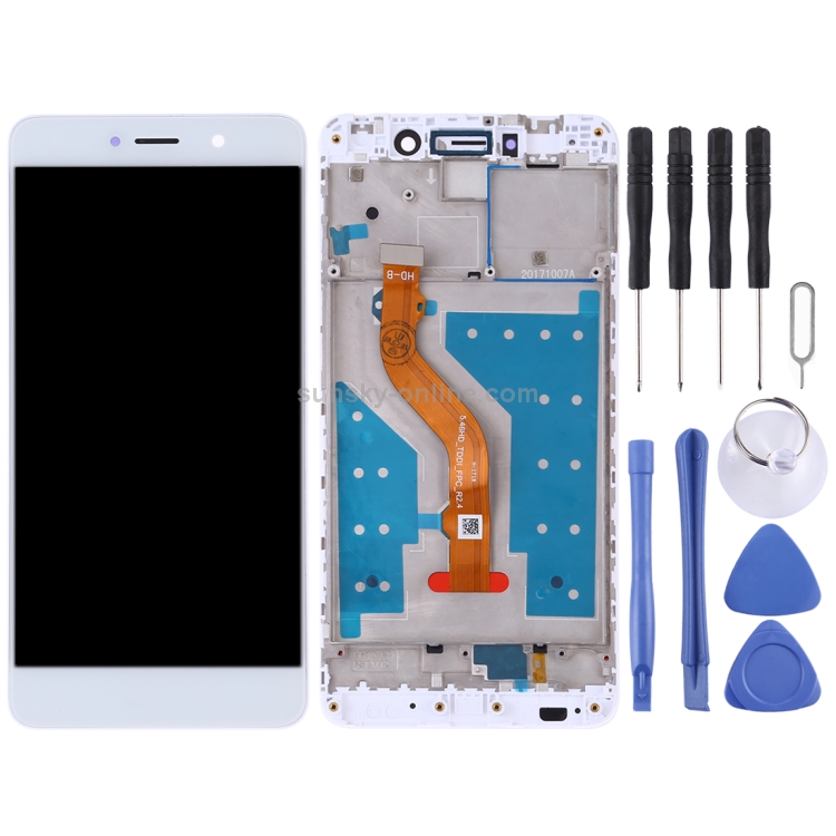 LCD Glass Screen LCD Screen and Digitizer Full Assembly with Frame for Huawei Y7 hd Black Color : White 2017 