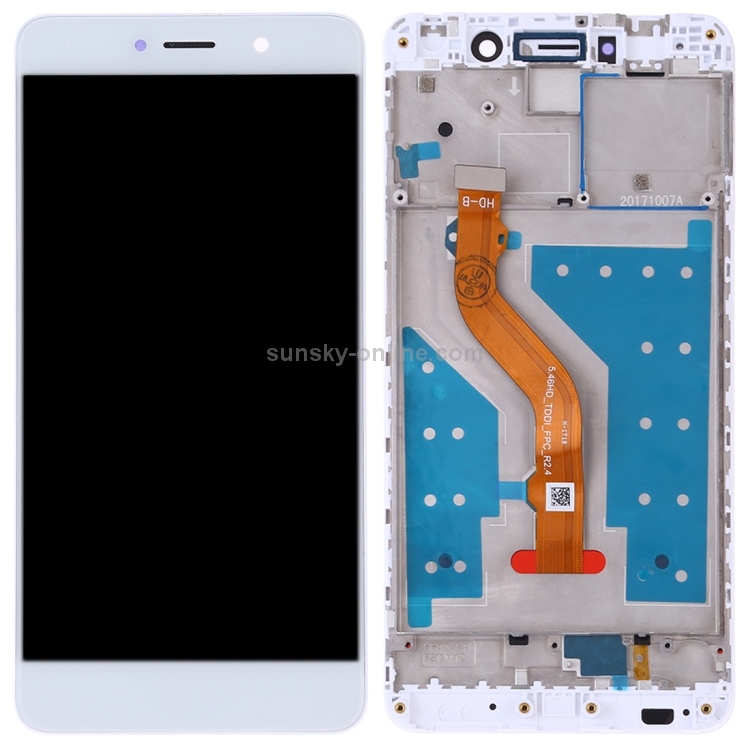 Black hd LCD Glass Screen LCD Screen and Digitizer Full Assembly with Frame for Huawei Y7 Color : White 2017 