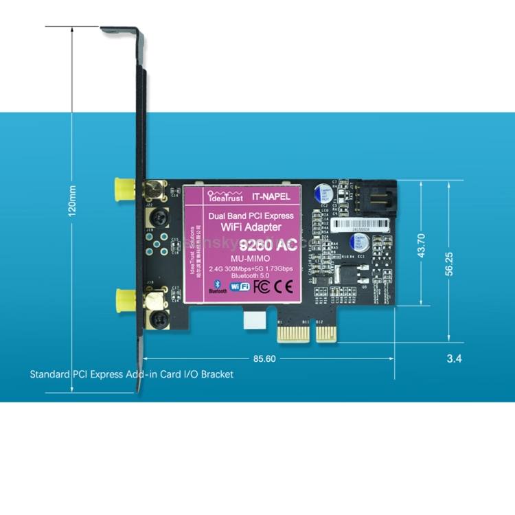 9260NGW nuevo para Intel Dual Band Wireless-AC 9260AC Bluetooth 5.0 5G 1730Mbps Tarjeta de red Wifi PK 8265/7260/8260 - 3