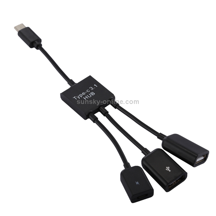 Adaptateur USB C vers USB C femelle câble répartiteur USB en Y,  convertisseur de cordon USB C mâle vers 2 USB-C femelle, double Port USB C  