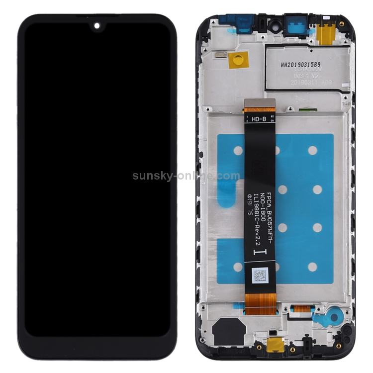Pantalla LCD OEM para Huawei Y5 (2019) Asamblea completa del digitalizador con marco (Negro) - 2