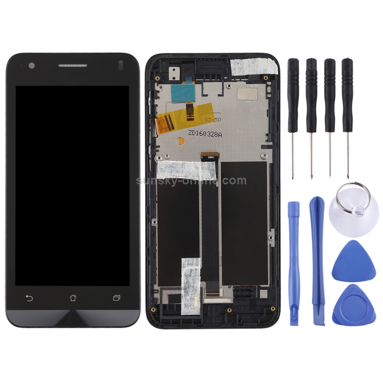 Asus Zenfone C ZC451CG 디지타이저 전체 어셈블리(프레임 포함)용 OEM LCD 화면(검정)