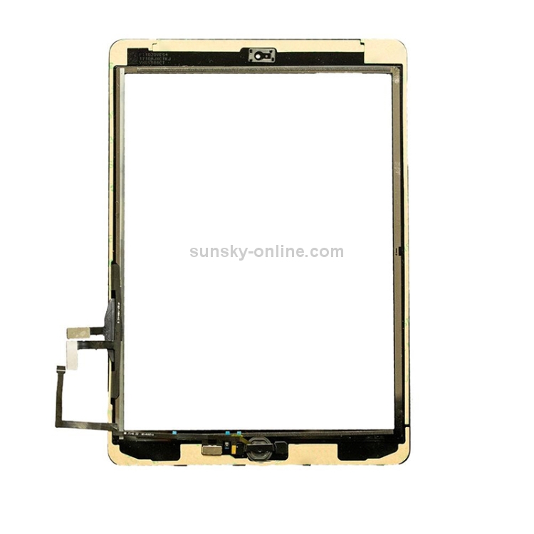 Panel táctil con cable flexible de tecla de inicio para iPad 5 de 9,7 pulgadas 2017 A1822 A1823 (negro) - 2