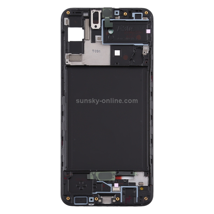 Para Samsung Galaxy A30s Carcasa frontal Marco LCD Placa de bisel (Negro) - 1