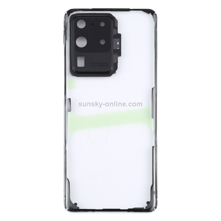 Pour Samsung Galaxy S20 Ultra SM-G988 SM-G988U SM-G988U1 SM-G9880  SM-G988B/DS SM-G988N SM-G988B SM-G988W Couvercle arrière de batterie  transparent en verre (transparent)