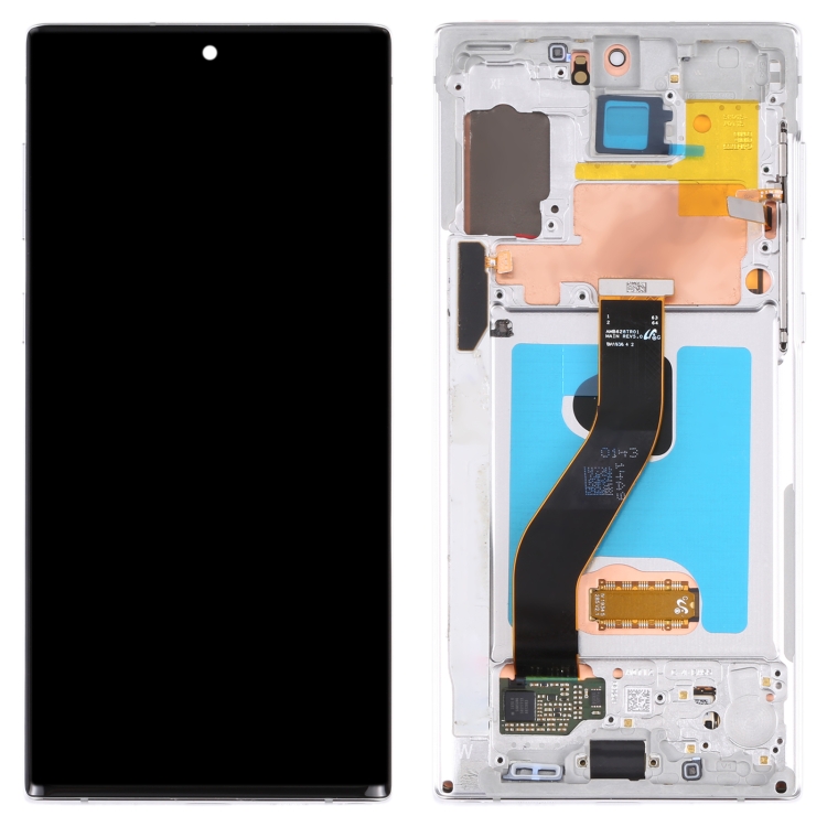 Pantalla LCD original para Samsung Galaxy Note10 4G/Note10 5G SM-N971/N970 Digitalizador Asamblea completa con marco (Plata) - 1
