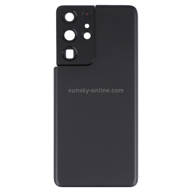Battery Back Cover with Camera Lens Cover for Samsung Galaxy S21 Ultra 5G(Black) - 1