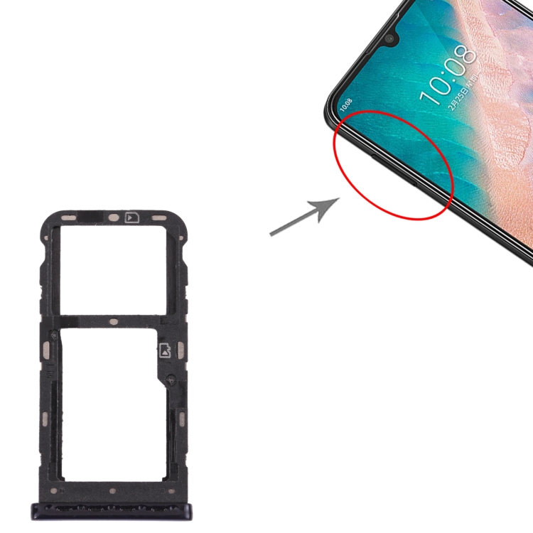 SIM Card Tray + Micro SD Card Tray for ZTE Blade V10 (Blue) - 3