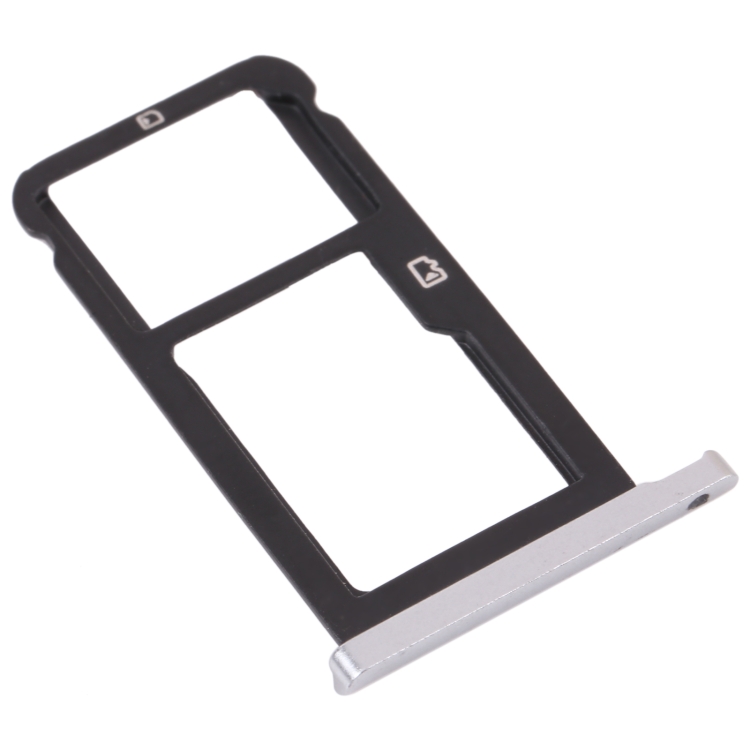 SIM Card Tray + Micro SD Card Tray for ZTE Blade Zmax Pro / Z981 (Silver) - 1