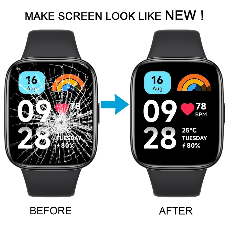 PC+Tempered Glass Screen Protector Case Compatible for Xiaomi Redmi Watch  3/Mi Watch Lite 3 Screen Protector for Xiaomi Redmi Watch 3/Mi Watch Lite 3