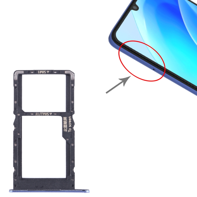 LG G7 ThinQ SIM Card Tray Replacement - Moroccan Blue With Micro SD Slot