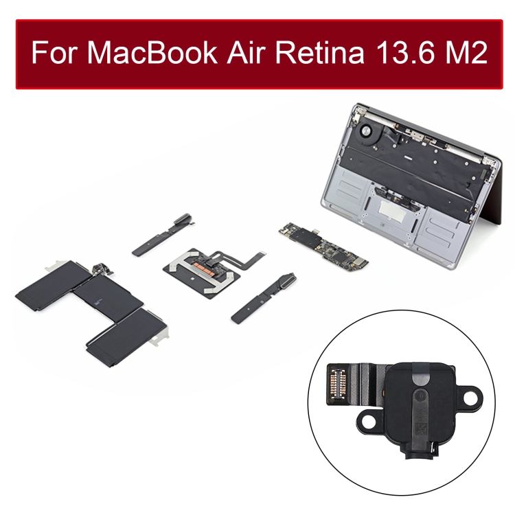Cable flexible para conector de auriculares 821-03656-A para MacBook Air de 13,6 pulgadas A2681 2022 EMC4074 (negro) - B3