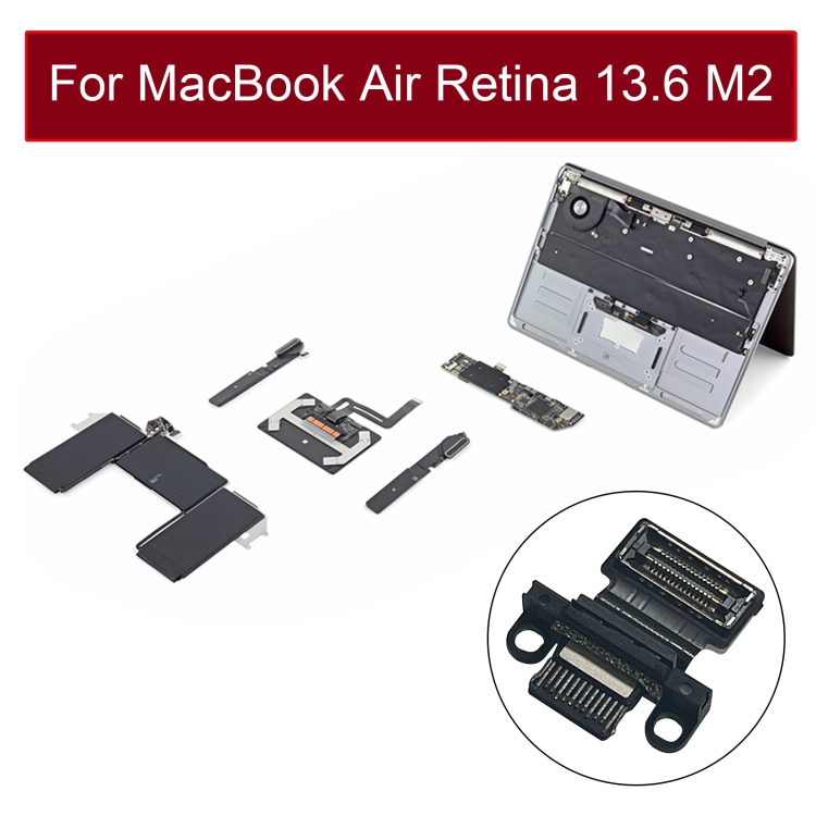 821-03673-A Puerto de carga tipo C para MacBook Air Retina 13.6 M2 A2681 2022 (Negro) - 4