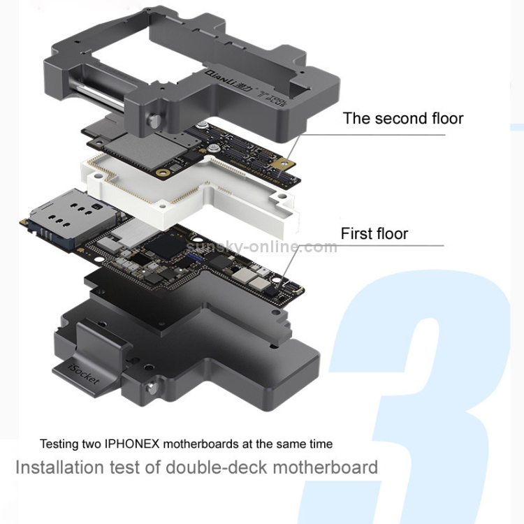 Qianli iSocket 3 In 1 Motherboard Layered Test Frame Upper Lower Layers Logic Board Function Fast Test Holder For iPhone X / XS / XS Max - 9