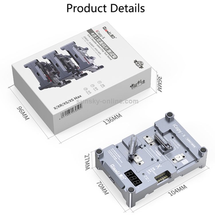 Qianli iCopy-S Double Sided Chip Test Stand 4 in1 Logic Baseband EEPROM Chip Non-removal For iPhone X / XS / XR / XS Max - 3