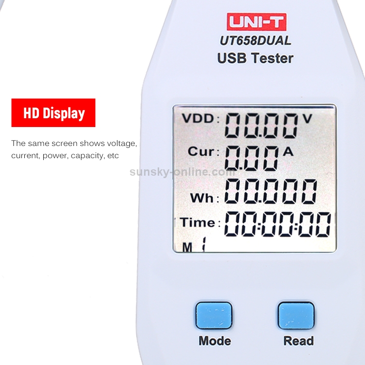 Testeur d'ampèremètre voltmètre USB UNI-T