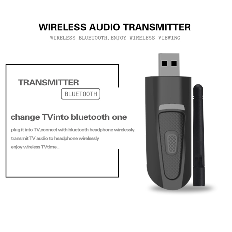 B25 CSR Bluetooth 5.0 with Antenna One to Two Transmitter USB Powered Wireless Transmitter B25 CSR Bluetooth 5.0 with Antenna One to Two Transmitter USB Powered Wireless Transmitter