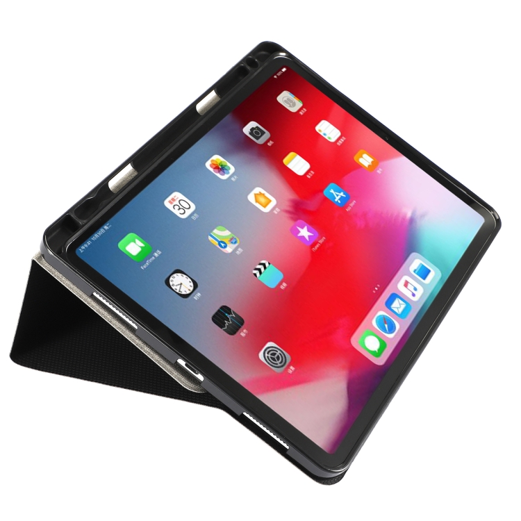 Fine Cloth Pattern Flat Leather Case for iPad Pro 12.9 inch, with Business Pen Slot(Black) Fine Cloth Pattern Flat Leather Case for iPad Pro 12.9 inch, with Business Pen Slot(Black)