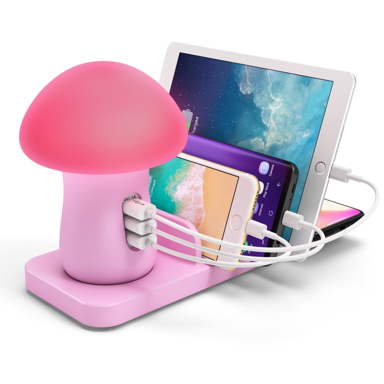 HQ-UD12 Multi-port USB Small Grinding Lamp Multi-function QC 3.0 Wireless Charging Stand Small Night Light 英规 Pink HQ-UD12 Multi-port USB Small Grinding Lamp Multi-function QC 3.0 Wireless Charging Stand Small Night Light 英规 Pink