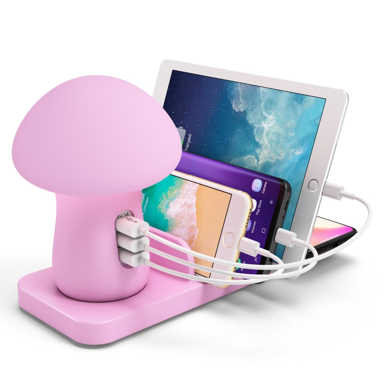 HQ-UD12 Multi-port USB Small Grinding Lamp Multi-function QC 3.0 Wireless Charging Stand Small Night Light 英规 Pink HQ-UD12 Multi-port USB Small Grinding Lamp Multi-function QC 3.0 Wireless Charging Stand Small Night Light 英规 Pink
