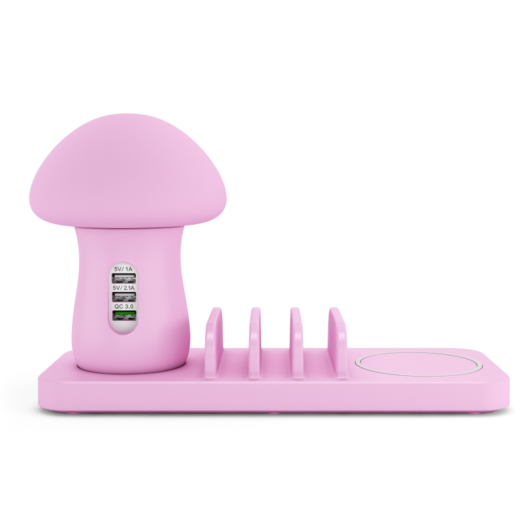 HQ-UD12 Multi-port USB Small Grinding Lamp Multi-function QC 3.0 Wireless Charging Stand Small Night Light 英规 Pink HQ-UD12 Multi-port USB Small Grinding Lamp Multi-function QC 3.0 Wireless Charging Stand Small Night Light 英规 Pink