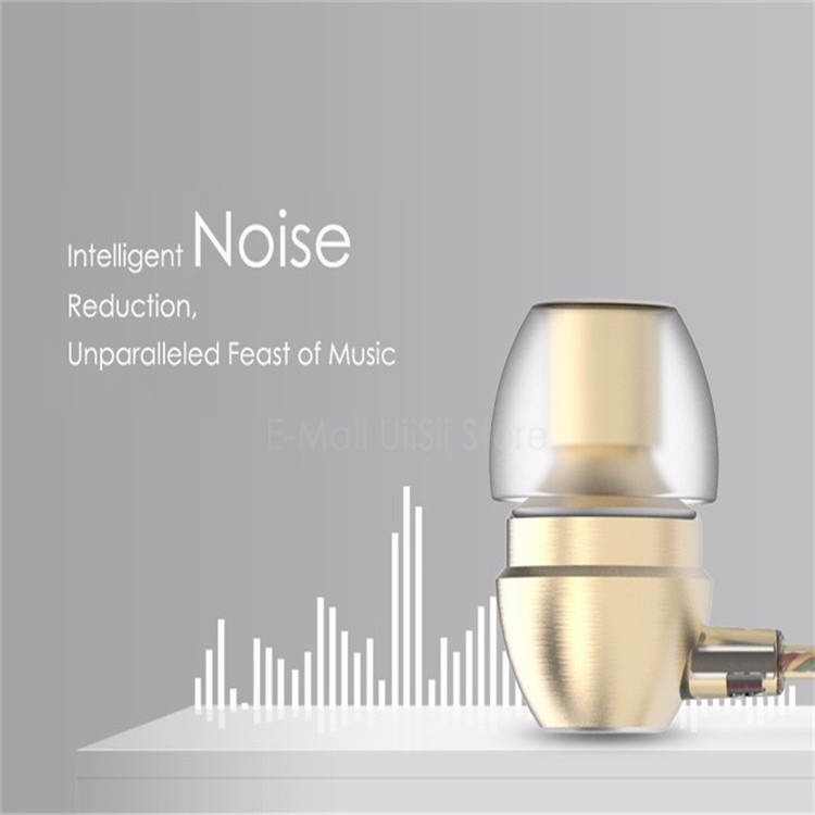 UiiSii In-Ear Earphone Metal Heavy Bass Sound Quality Music Earphone Noise Cancelling Headset(Golden) UiiSii In-Ear Earphone Metal Heavy Bass Sound Quality Music Earphone Noise Cancelling Headset(Golden)