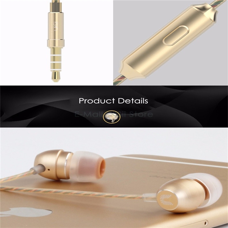 UiiSii In-Ear Earphone Metal Heavy Bass Sound Quality Music Earphone Noise Cancelling Headset(Golden) UiiSii In-Ear Earphone Metal Heavy Bass Sound Quality Music Earphone Noise Cancelling Headset(Golden)