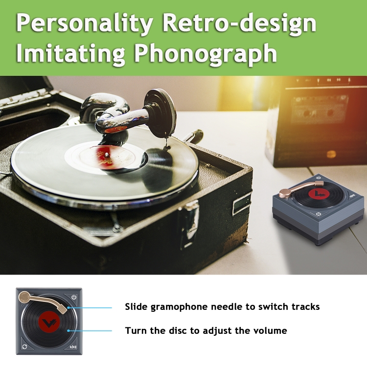 H1 Retro Bluetooth Creative Speaker Phonograph Bluetooth Sound Mobile Phone Mini Portable Speaker black H1 Retro Bluetooth Creative Speaker Phonograph Bluetooth Sound Mobile Phone Mini Portable Speaker black