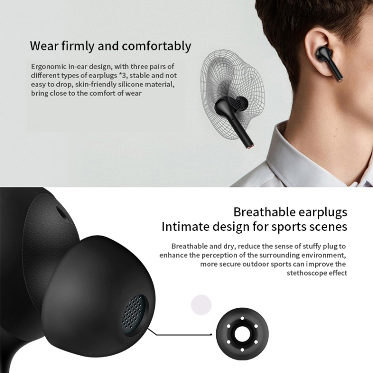 J3 Pro TWS Hifi Wireless Bluetooth 5.2 Earphone LED Display Waterproof Sports Gaming Headset Noise Earbuds(White)