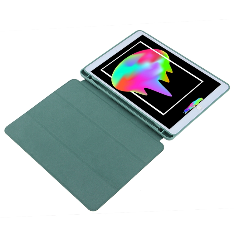 For iPad 10.2 Honeycomb Ventilation Foldable Deformation Horizontal Flip PU Leather Case with 3-Folding Holder & Pen Slot & Smart Sleep / Wake-up(Black)