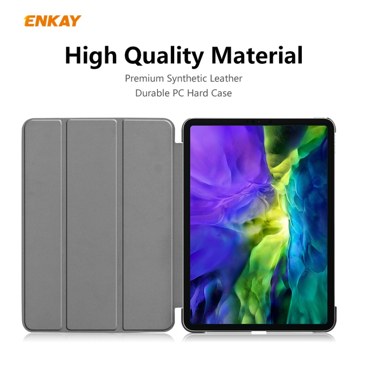 For iPad Pro 11 2022 / 2020 / 2021 ENKAY ENK-8001 Denim Pattern Horizontal Flip Leather Smart Tablet Case with Holder(Black) For iPad Pro 11 2022 / 2020 / 2021 ENKAY ENK-8001 Denim Pattern Horizontal Flip Leather Smart Tablet Case with Holder(Black)