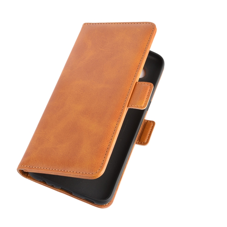 Für LG K61 Doppelseitige Magnetschnalle Horizontal Flip Ledertasche mit  Halter & Kartenfächern & Brieftasche (Gelb)