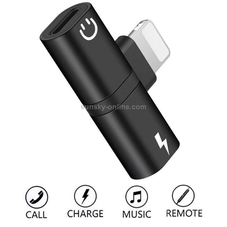 Zs-18182 2 in 1 8 Pin Male to 8 Pin Charging + 8 Pin Audio Female Connector Earphone Adapter, Supports Call & Volume Control(Black) Zs-18182 2 in 1 8 Pin Male to 8 Pin Charging + 8 Pin Audio Female Connector Earphone Adapter, Supports Call & Volume Control(Black)