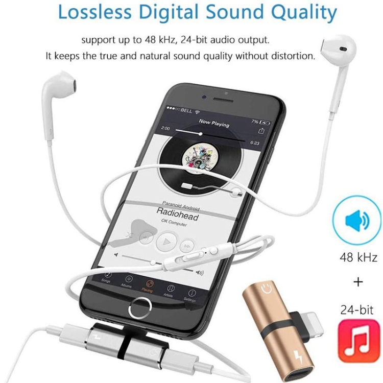 Zs-18182 2 in 1 8 Pin Male to 8 Pin Charging + 8 Pin Audio Female Connector Earphone Adapter, Supports Call & Volume Control(Black) Zs-18182 2 in 1 8 Pin Male to 8 Pin Charging + 8 Pin Audio Female Connector Earphone Adapter, Supports Call & Volume Control(Black)