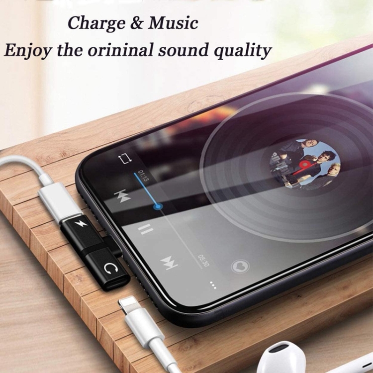 Zs-18182 2 in 1 8 Pin Male to 8 Pin Charging + 8 Pin Audio Female Connector Earphone Adapter, Supports Call & Volume Control(Black) Zs-18182 2 in 1 8 Pin Male to 8 Pin Charging + 8 Pin Audio Female Connector Earphone Adapter, Supports Call & Volume Control(Black)