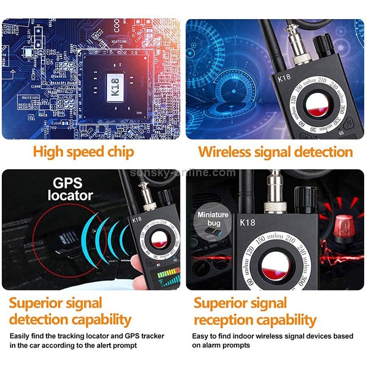 ZS-k18 Suivi GPS Détecteur de périphérique d'écoute GSM Détecteur de caméra  sans fil