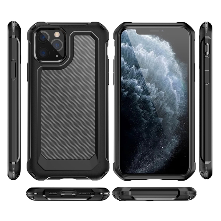 For iPhone 11 Pro Transparent Carbon Fiber Texture Rugged Full Body TPU+PC Scratch-Resistant Shockproof Case(Red) For iPhone 11 Pro Transparent Carbon Fiber Texture Rugged Full Body TPU+PC Scratch-Resistant Shockproof Case(Red)