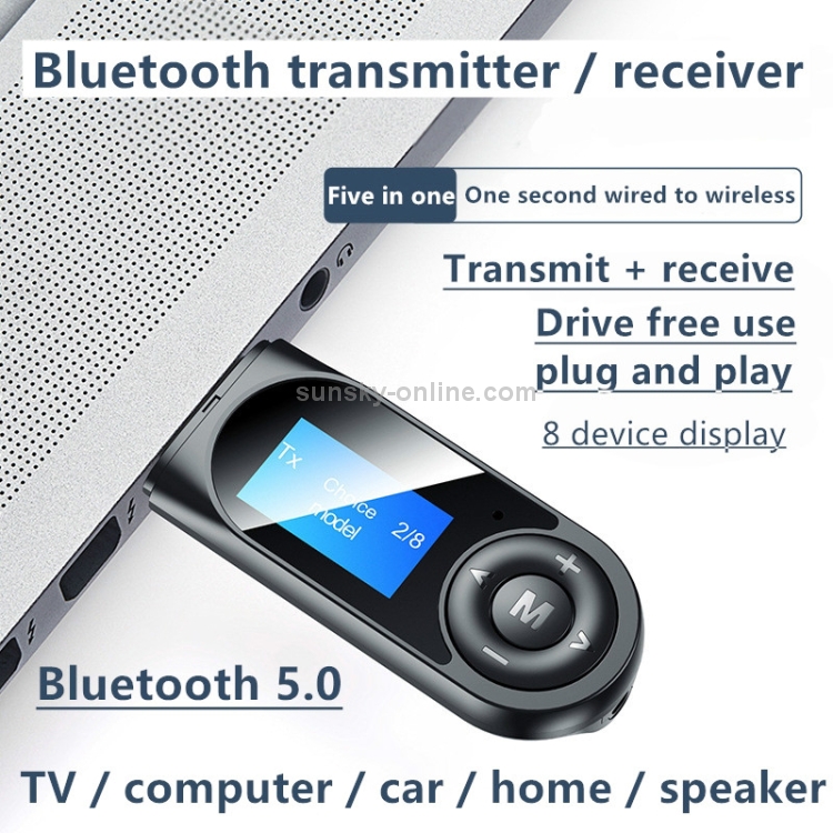 T13 Bluetooth 5.0 Drive-free USB Bluetooth Receiver and Transmitter with Screen T13 Bluetooth 5.0 Drive-free USB Bluetooth Receiver and Transmitter with Screen