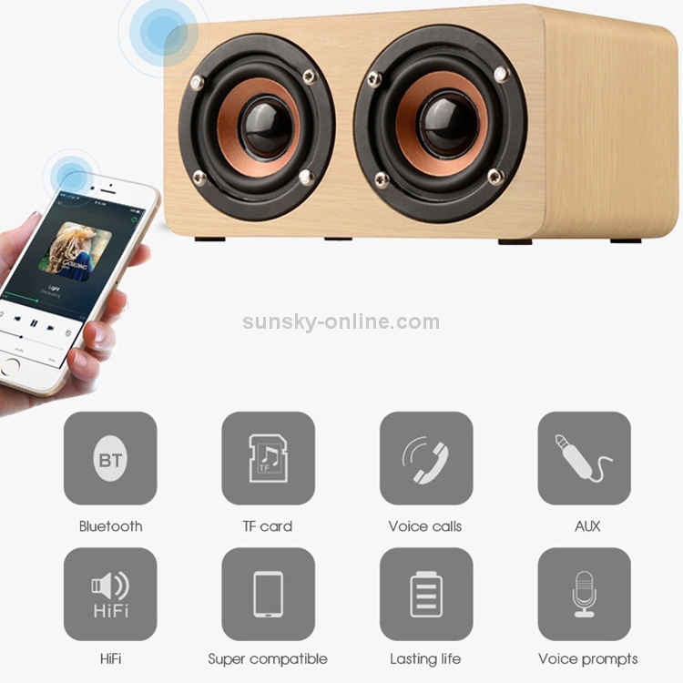 W5 Portable HiFi Shock Bass Wooden Bluetooth Speaker(Dark Brown) W5 Portable HiFi Shock Bass Wooden Bluetooth Speaker(Dark Brown)