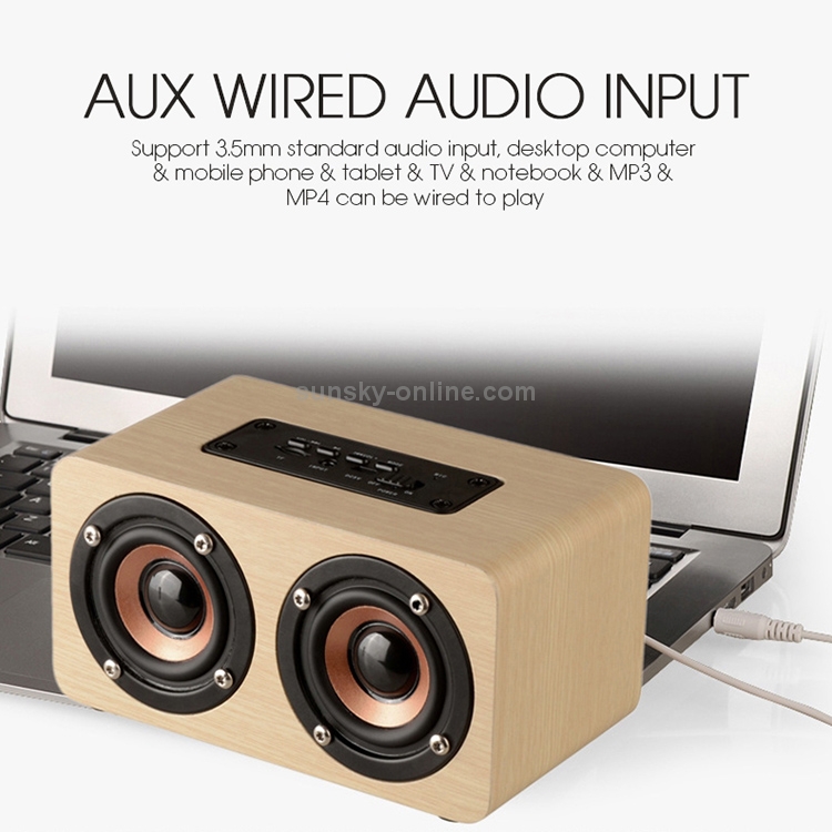 W5 Portable HiFi Shock Bass Wooden Bluetooth Speaker(Dark Brown) W5 Portable HiFi Shock Bass Wooden Bluetooth Speaker(Dark Brown)