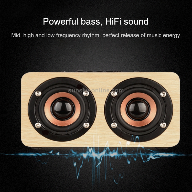 W5 Portable HiFi Shock Bass Wooden Bluetooth Speaker(Dark Brown) W5 Portable HiFi Shock Bass Wooden Bluetooth Speaker(Dark Brown)