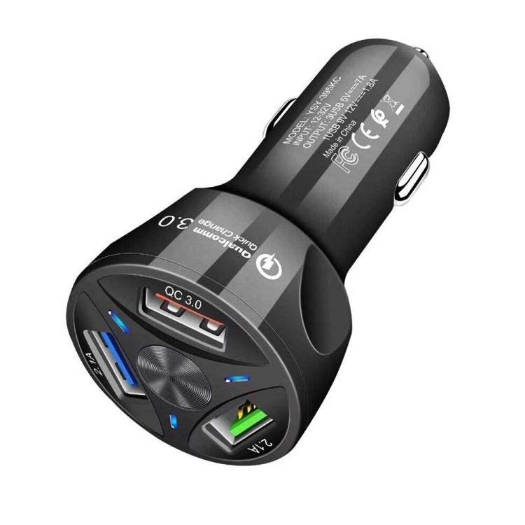 YSY-395KC QC3.0 3 USB 35W High Power Vehicle Charger / Mobile Phone Tablet Universal Vehicle Charger(Black) YSY-395KC QC3.0 3 USB 35W High Power Vehicle Charger / Mobile Phone Tablet Universal Vehicle Charger(Black)