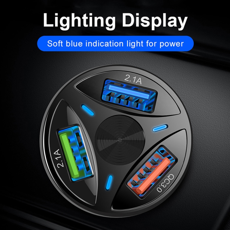 YSY-395KC QC3.0 3 USB 35W High Power Vehicle Charger / Mobile Phone Tablet Universal Vehicle Charger(Black) YSY-395KC QC3.0 3 USB 35W High Power Vehicle Charger / Mobile Phone Tablet Universal Vehicle Charger(Black)