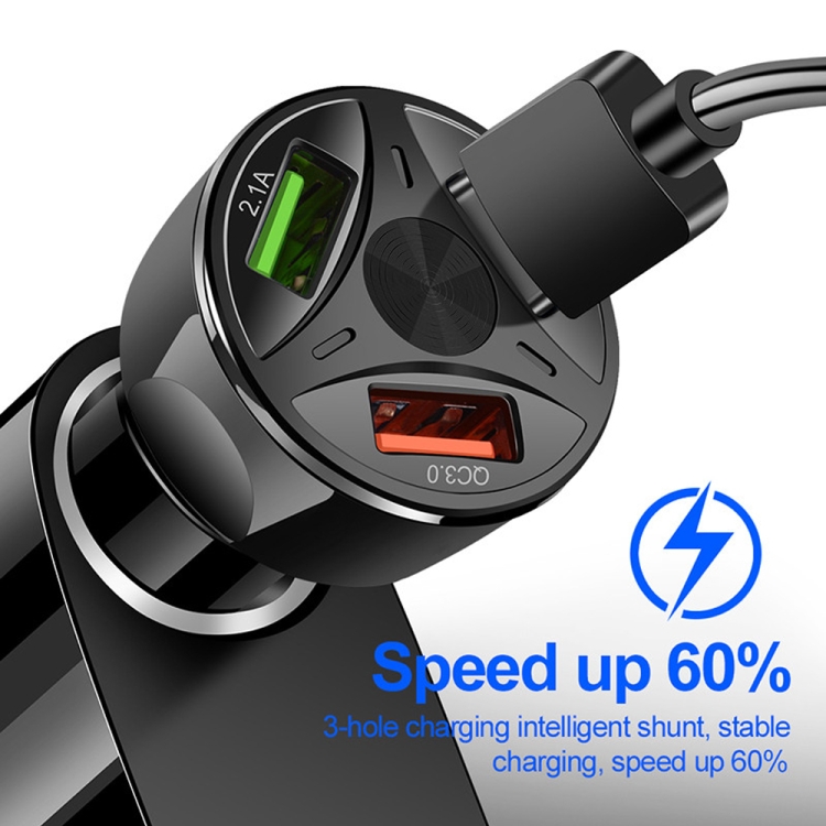 YSY-395KC QC3.0 3 USB 35W High Power Vehicle Charger / Mobile Phone Tablet Universal Vehicle Charger(Black) YSY-395KC QC3.0 3 USB 35W High Power Vehicle Charger / Mobile Phone Tablet Universal Vehicle Charger(Black)