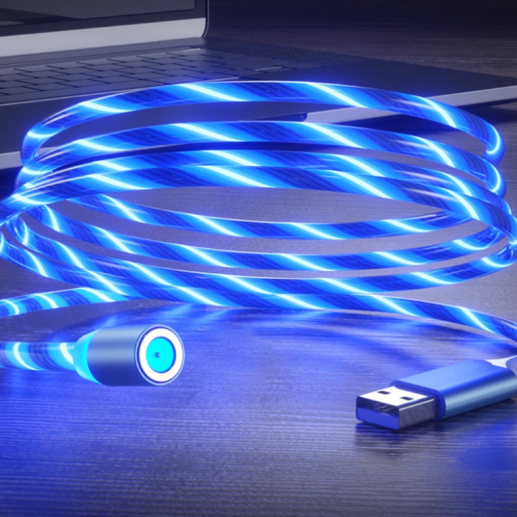 Cabo de carregamento para celular de streamer colorido de sucção magnética  USB para Type-C / USB